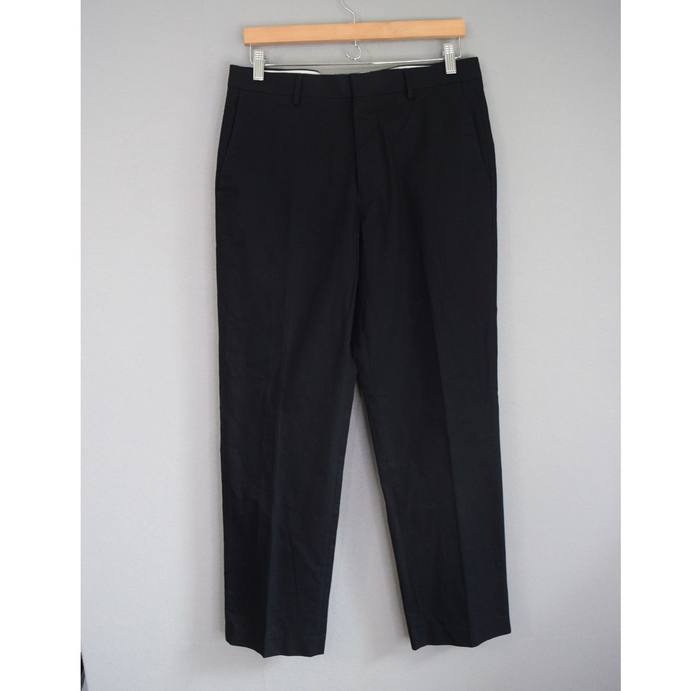 J Crew Thompson Slim Dress Pants 32x30 Black Flat Front Mens Trousers Outlet